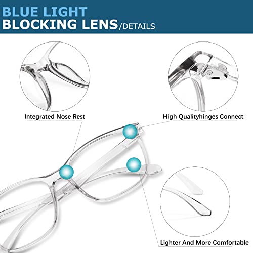 Image of Oilway Blue-Light Blocking Glasses Computer Reading /Gaming /TV /Phones Glasses Fashion Anti Eyestrain Glasses for Women Men(C2 Blackleopardprint + Transparent)
