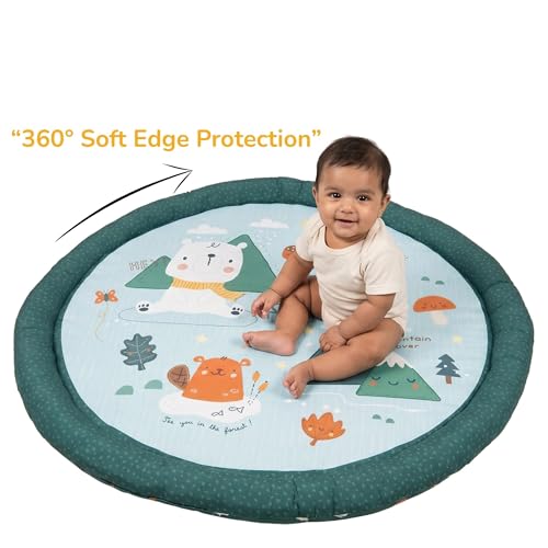 Image of Tidy Sleep Baby Play Mat | Activity Play Mat with 1 Dice Cube Toys, | Foldable & Travel-Friendly (Let's Explore)