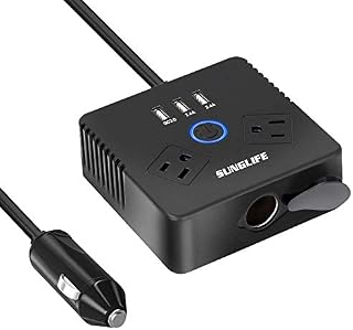SUNGLIFE 150W Car Power Inverter, DC 12V to 110V AC Converter with 1