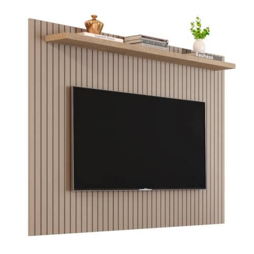 Painel Frisado para TV até 50 Polegadas com Prateleira 120x90 cm para Sala Quarto - Loja Inova BR (Hanover Fend)