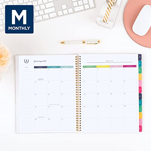 At-A-Glance 2023 Weekly & Monthly Planner, Simplified By Emily Ley, 8-1/2" X 11", Large, Customizable, Monthly Tabs, Pocket, Carolina Dogwood (El91-901) #TOP2