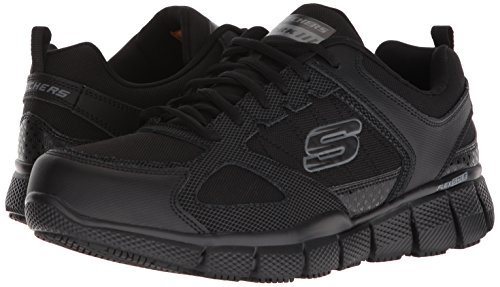 Skechers Men's Telfin-Sanphet Industrial Shoe, Black Leather Courdura, 12 W Us #TOP7