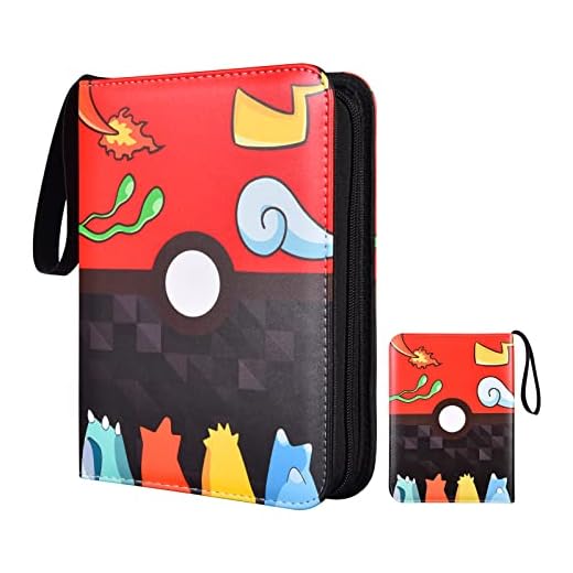 Card Binder for Pokemon Cards Binder 4-Pocket, Holds Up to 400 Standard Size Cards,Card Book Collector Album Folder