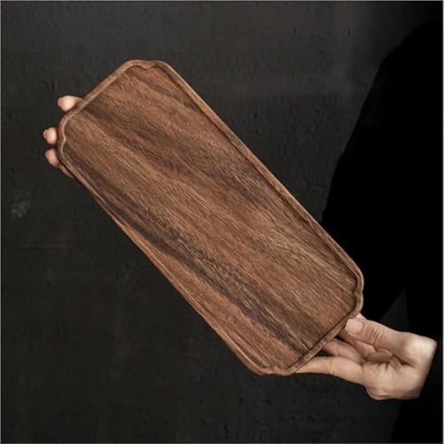 Juego de 2 bandejas de té de madera versátiles para fiestas y reuniones en el hogar, diseño para entretenimiento
