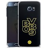 Hard Case kompatibel mit Samsung Galaxy S6 Edge Plus Schutzhülle transparent Smartphone Handy Hülle BVB Offizielles Lizenzprodukt Schriftzug