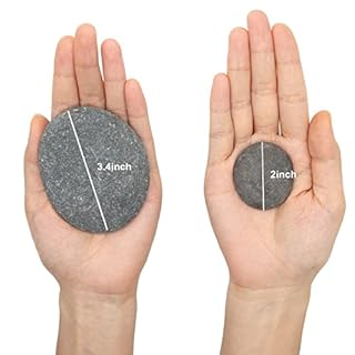 Markdang 40 Pcs Large Rocks for Painting 25pcs 2-3” & 15pcs 3-4” River Rocks for Painting Natural Flat & Smooth Rocks for Painting for Kids & Adult Craft Gift