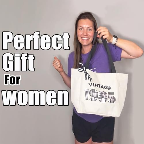 Image of Vavabox 40th Birthday Gifts Women, Unique 40 Years Old Tote Bag, Vintage 1986 Handbag Gifts for Women Mom Wife Friend
