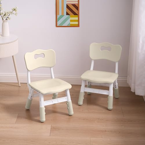 GITAWUSA Adjustable Kids Chair, 3 Level Height Adjustable Child Chair, Toddler Chairs for Children Boys Girls Age 2-8, Child Seat Set Suitable for Home Family Classroom Nursery Indoor Use (2-Pack)