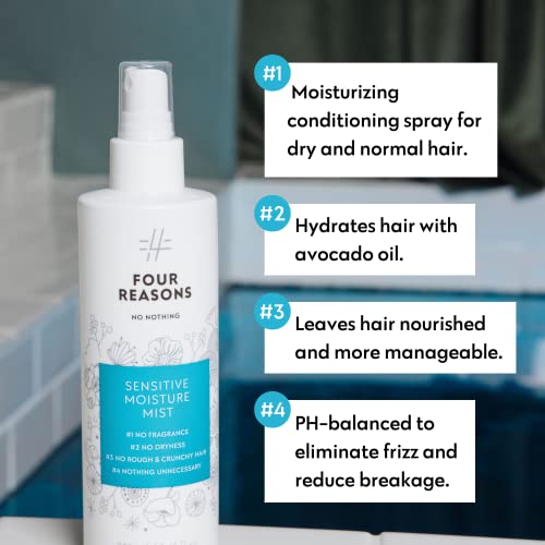 No Nothing Very Sensitive Moisture Mist - Moisturizing And Conditioning Leave-In Mist - Fragrance Free, Unscented, Vegan, Hypoallergenic, Sensitive Detangling Spray - 8.5 Fl Oz (New Packaging) #TOP1