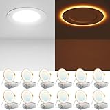 Amico 12 Pack 4 Inch 5CCT Recessed Pot Light with Night Light, 2700K/3000K/3500K/4000K/5000K Selectable, 10W 700LM Dimmable Lumiere Encastre Plafond Led, IC-Rated Light with Junction Box, ETL & FCC