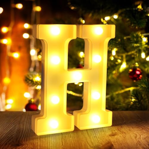 DCOR Dreams LED Marquee Letter Light – All Alphabet Warm White Light Up Sign for Wedding, Birthday, Party, Christmas, Home & Bar Decoration – Battery 