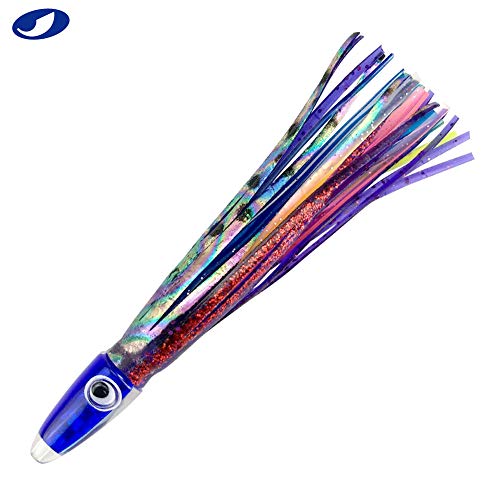 10 Pcs 5.5 Inches Hoochie Octopus Skirts Trolling Lures Fishing Tackle Soft Plastic Lures Squid Skirts Saltwater Bait Pink And Purple (Purple-10 Pcs) #TOP5