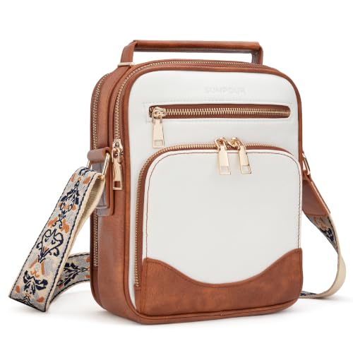Image of Large Crossbody Bags for Women,Boho Strap Vegan Leather Purse | Built-in Wallet RFID Womens Crossbody Purse,Structured, Multi Pockets, Versatile Shoulder Bag for Travel,commuting,daily