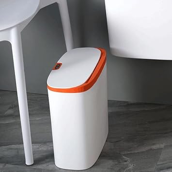 Smart Bathroom Trash Can Automatic Bagging Can Touchless Narrow Smart Sensor Garbage Bin Smart Home(E)