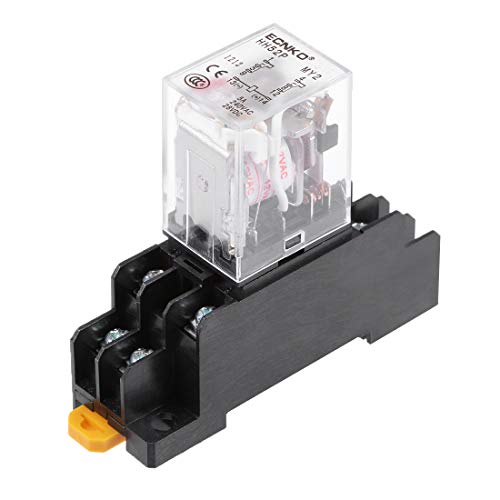 Uxcell Electromagnetic Power Relay, Hh52P Ac 12V Coil Dpdt 8 Pins Electromagnetic Power Relay Red Led With Socket #TOP30