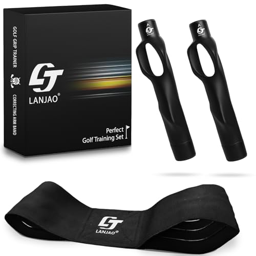 Golf Grip Trainer 2 Pack With Swing Correcting Arm Band,