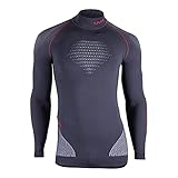 UYN U100033 EVOLUTYON UW LG_SL.Turtle Neck T-Shirt Men's Carbón/Blanco/Rojo XXL