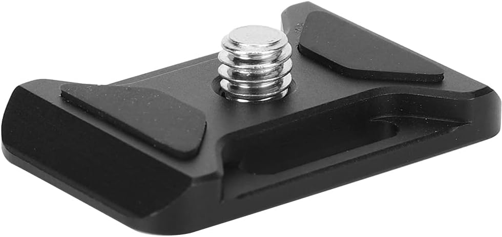 Aluminium Alloy Quick Release Plate with Universal 1/4-inch Screw for SLR, Mirrorless, Sports Camera. Hot Shoe Mount, Lanyard Hole