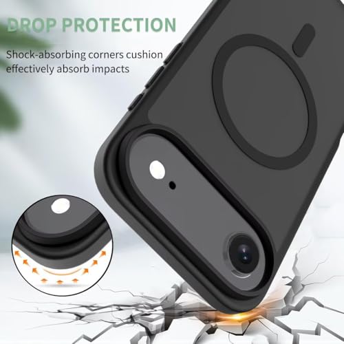 Case for iPhone 17 Air,Skin-Friendly Drop Protection Slim Matte Shockproof Anti-Slip with Wireless Charging Phone Case for iPhone 17 Air,6.5 inch 2025 (Black) by Aikukiki - Used condition - Image 3