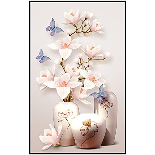 Diamond Painting Magnolia pour créer une fresque murale zen au salon
