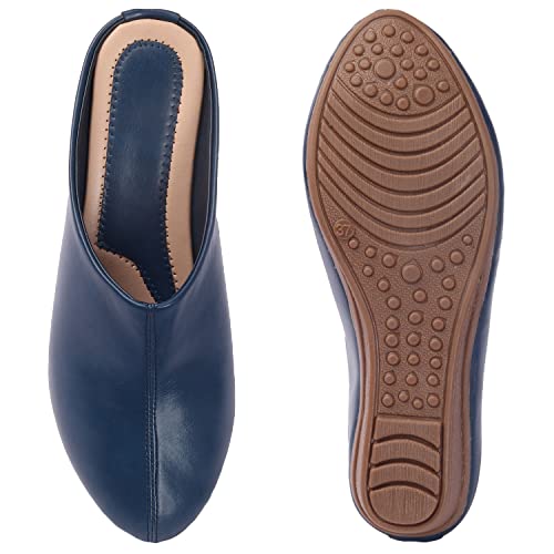 Image of Comfortable Women's Slip-on Wedge Back Open Mules Shoes & Sandals