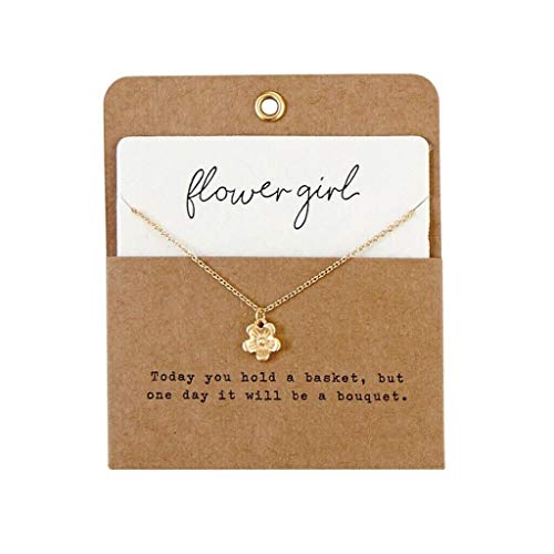 Mud Pie Charm Necklace Flower Girl, Gold, 8