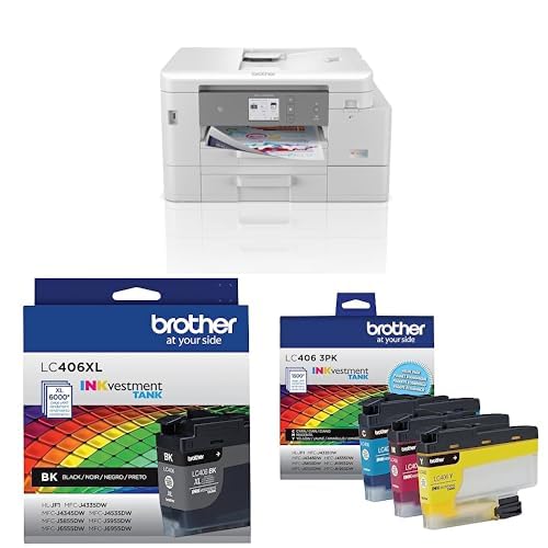 Image of Brother MFCJ4535DW Printer & LC406XLBKS & LC4063PKS Inks