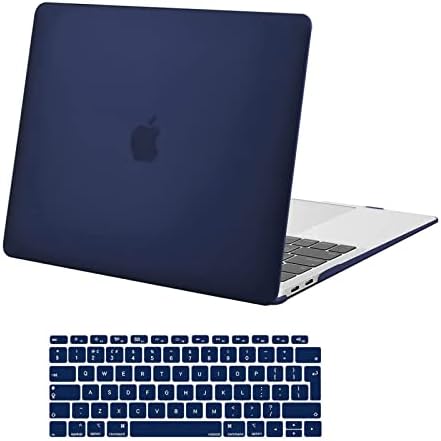 MOSISO Compatible with MacBook Air 13 inch Case 2022 2021 2020 2019 2018 M1 A2337 A2179 A1932 Retina Display with Touch ID, Protective Plastic Hard Shell Case & Keyboard Cover Skin, Black