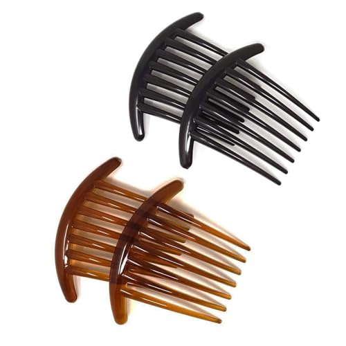 Garneck 2er Set Vintage Einsteckkämme – Acetat-Haargabeln Im Leopardenprint, Für Hochsteckfrisuren & Dutt