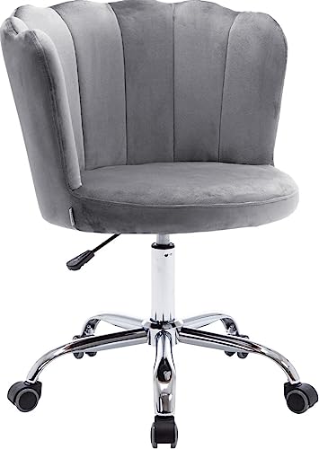 Recaceik Velvet Home Office Chair, Modern Adjustable Swivel Shell Desk Chair For Living Room Upholstered Cute Vanity Chair With Wheels, Comfy Task Chair Accent Chair For Living Room Bedroom Makeup #TOP2