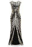 Women Long Flapper Dress 1920s Gatsby Size --- XS = US 2-4, S = US 4-6, M= US 8-10, L = US 12-14. [Notice, Please Check the Size Chart in the Production Description Below]. Special Design --- Two different styles to wear-front and back. Deep v neck a...