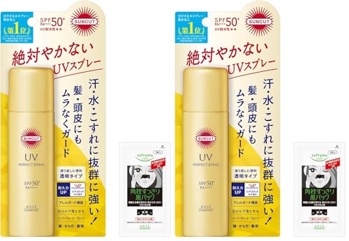 Suncut �T���J�b�g KOSE �p�[�t�F�N�g U�u �X�v���[ SPF50+ PA++++ 60g ���܂��t�� (× 2)