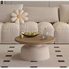 Round Nesting Coffee Table Set of 2, Living Room Home Coffee Table in Cream Style, Wood Finish, Ideal for Sofa Side or Nightstand Large White