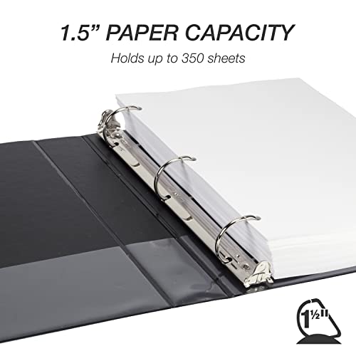 Samsill Durable 1.5 inch 3 Ring Binder, D Ring Binder, 100% Recycled Chipboard, Basic Assortment, 12 Pack by Samsill - Image 3