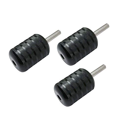 Videopup Tattoo Machine Grips Aluminum Back Stem Tattoo Tubes-Black 3Pcs #TOP15