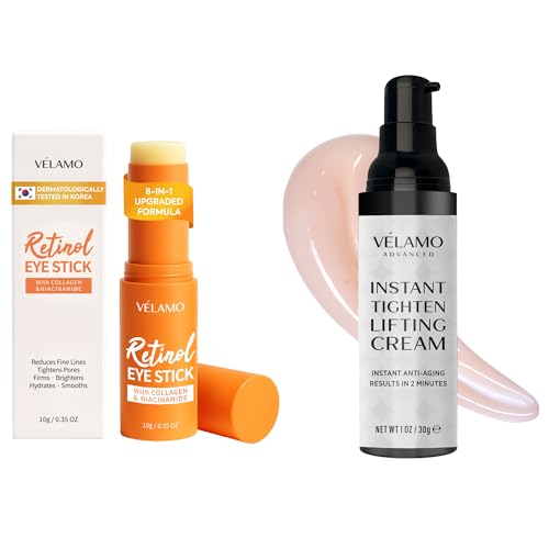 VELAMO ADVANCED Upgraded Korean Retinol Eye Stick & Instant Eye and Face Lift Cream Duo
