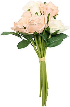 Miniatura 11 de Sunnyskar - Ramo de rosas artificiales para el hogar, boda, vacaciones, fiesta, decoración, accesorios de fotografía, florero, arreglo floral, B04-9