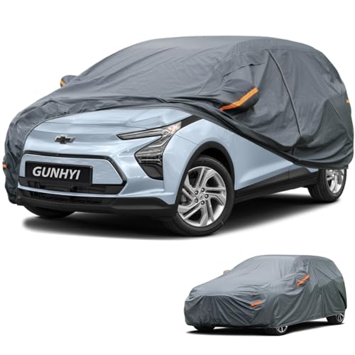 Image of GUNHYI Premium Car Cover Custom Fit Chevrolet Bolt EV, 16 Layers Heavy Duty Car Cover Waterproof All Weather with Zipper Door for Sun Rain Snow Dust Uv Protection
