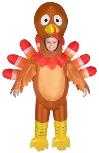Inflatable Costume Kids Turkey Costume Halloween Turkey Thanksgiving Parade Blow up Costumes Suit for Boys Girls Cosplay Party