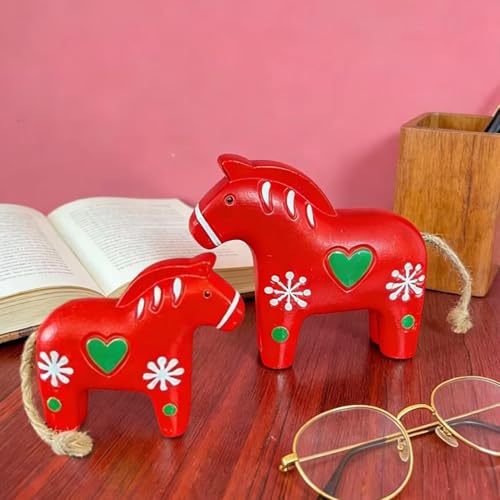 Cheval rouge figurine décorative de table à offrir pour la maison - 3