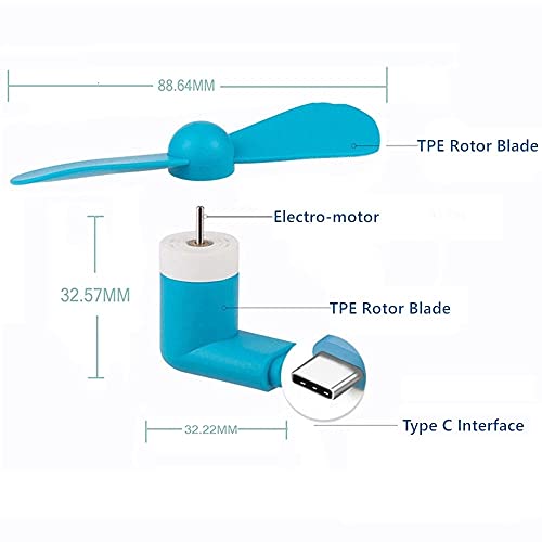 Personal Mini Usb Fan For Android Cellphones - 4 Pack Portable Cell Phone Fan For Type C Usb C Port Smartphones, Small Pocket Fan Travel Fans Plug In Mobile Phones Fast Cooling For Summer Outdoor (Type C-Colorful) #TOP1