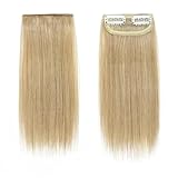 Kurze Mini-Clip-in-Haarverlängerungen aus Echthaar, unsichtbare Haarnadeln, seidig glattes Remy-Echthaar, kleine, dünne, einteilige Haarteile for Damen(Natural Blonde,12inch 17g)
