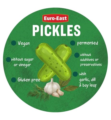 East-Euro fermentierte geschnittene Gurke 6er Pack im Glas x 670g | Hergestellt nach der traditionellen Beizmethode | Milch Saure Gurken 6 x 670 g/390 g