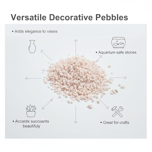 Image of HappyFiller 2-5mm Light Pink Pea Gravel,Fairy Garden Mini Rocks,0.88 LB | Terrarium Decor Pebble Stones,Succulent Caucts Planter Topper Dressing,Indoor Plants Granules,Aquarium Fish Tank