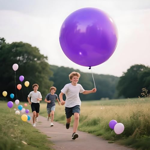 Image of Purple Balloons 9pcs, 36 Inch Large Balloons for Garland or Arch as Party Wedding Baby Shower Decorations