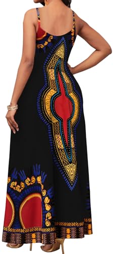 Image of Maxi Dresses for Women Sexy Casual Spaghetti Strap Long Summer Sundress with Pockets