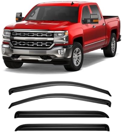 Rain Guards In-Channel For 2019-2025 Chevrolet/GMC Silverado/Sierra 1500, 2022 LTD, 2020-2025 Silverado /Sierra 2500 &amp; 3500 Crew Avs Window Visors 2025 Ram 1500 Accessories