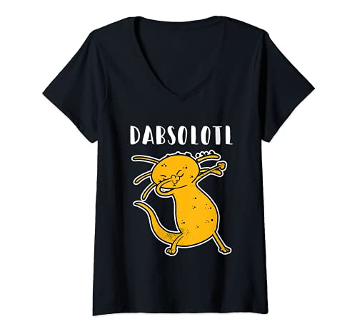 Mujer Dabsalotl Divertido Axolotl Dabbing Dabbing Dance Lover Salamander Fish Camiseta Cuello V