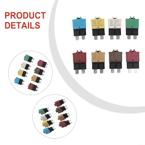 Pack de 8 fusibles manuales con reinicio automático para sistemas eléctricos marinos, de camiones, RV y audio para auto: 3 A a 30 A miniatura 3
