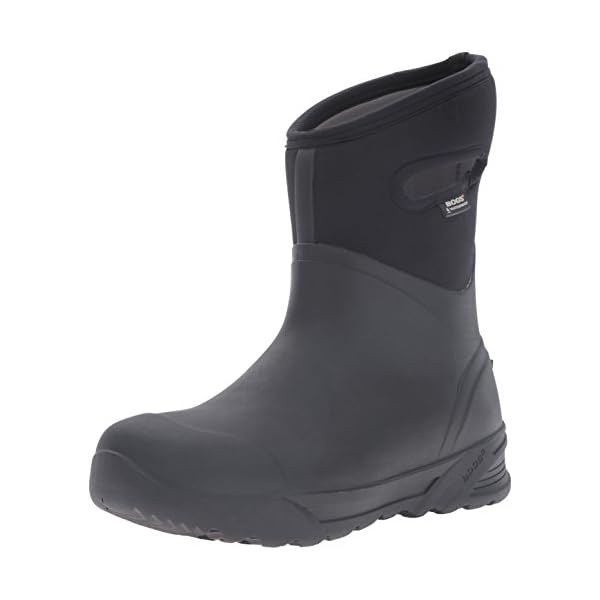 Bogs Men's Bozeman Mid Waterproof Warm Insulated Winter Work Snow and Rain Boot, Black, 12
